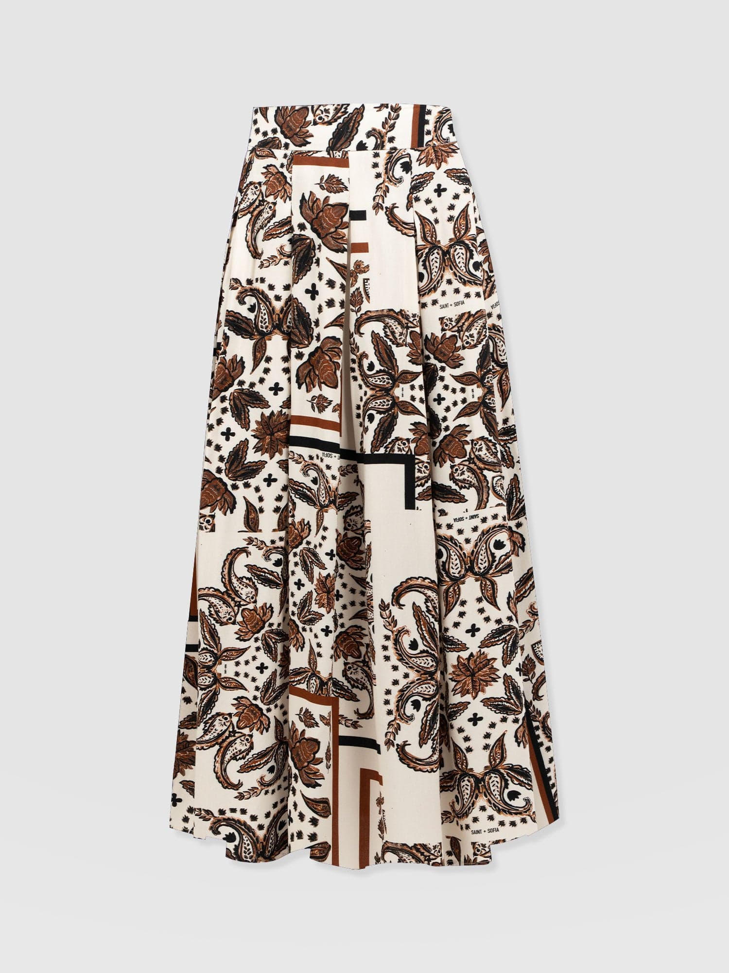 Eliza Pleated Skirt - Cream Paisley - Women's Skirts | Saint + Sofia? USA